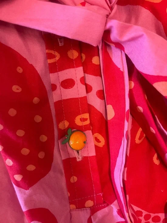 FARM Rio Hot Pink & Red Abstract Puff-Sleeve Jumpsuit - Picture 4 of 4